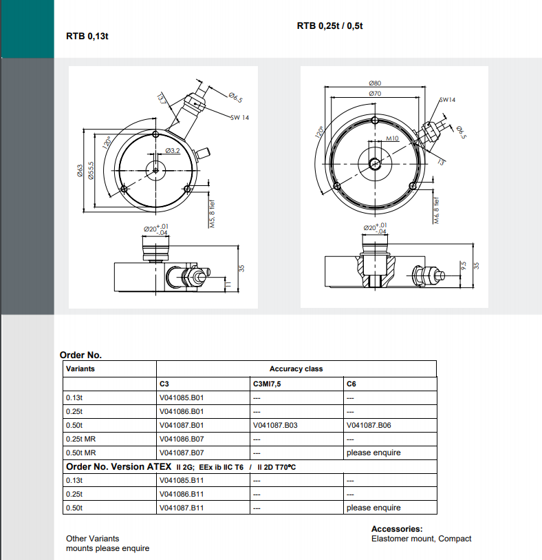 RTB-0.5t稱重傳感器